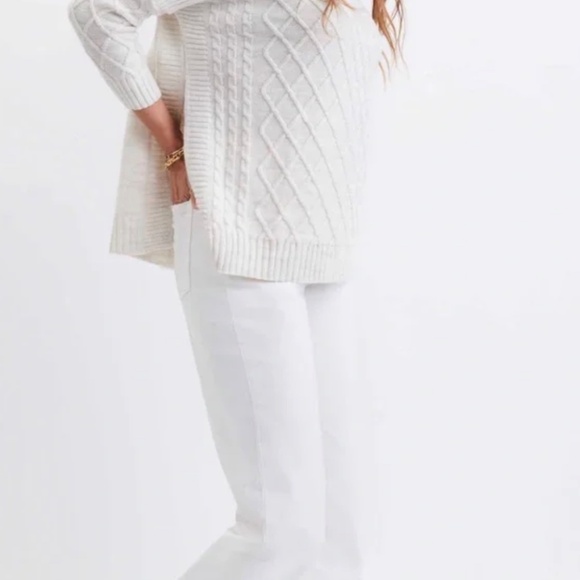 MerSea Seaport Lisbon Lattice Cable Knit Traveler Sweater Sea Salt ONE SIZE - Picture 3 of 14